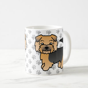 Schwarz und Braun Norfolk Terrier Cartoon Hund & P Kaffeetasse