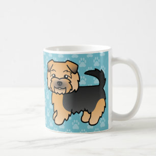 Schwarz und Braun Norfolk Terrier Cartoon-Hundezei Kaffeetasse