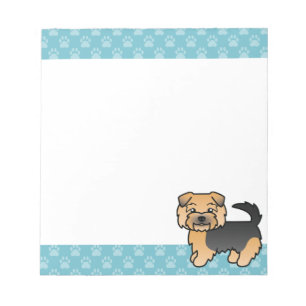 Schwarz und Braun Norfolk Terrier Süßer Cartoon-Hu Notizblock