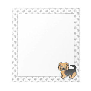 Schwarz und Braun Norfolk Terrier Süßer Cartoon-Hu Notizblock