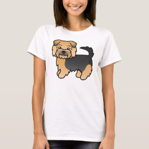 Schwarz und Braun Norfolk Terrier Süßer Cartoon-Hu T-Shirt