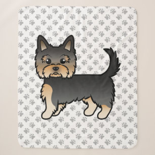 Schwarz und Braun Yorkshire Terrier Cartoon Hund & Sherpadecke