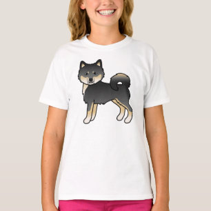 Schwarz und brauner Alaskan Malamute süßer Cartoon T-Shirt