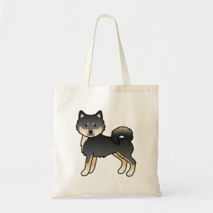 Schwarz und brauner Alaskan Malamute süßer Cartoon Tragetasche