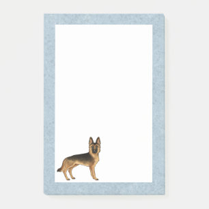 Schwarz und Brauner Deutscher Schäferhund GSD-Rass Post-it Klebezettel