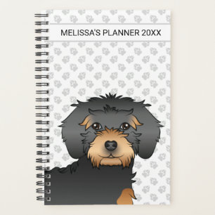 Schwarz und Brauner Mini Goldendoodle Cartoon-Hund Planer
