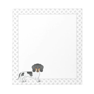 Schwarz und Brauner Scheck Kurzhaar-Dachshund & Pf Notizblock