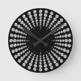 Schwarz- und Diamantdruck Runde Wanduhr