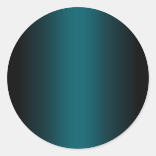 Schwarz und Dunkel, Aquamarine Gradient Blank Runder Aufkleber