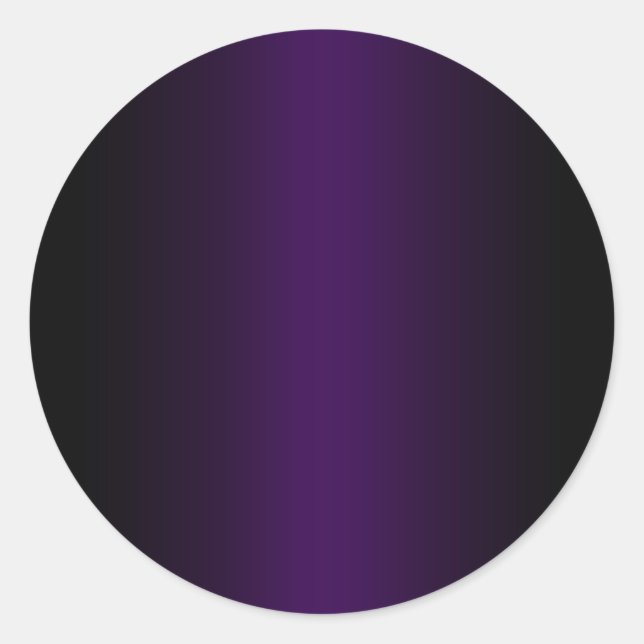 Schwarz und Dunkel, Lila Gradient Blank Runder Aufkleber (Vorderseite)