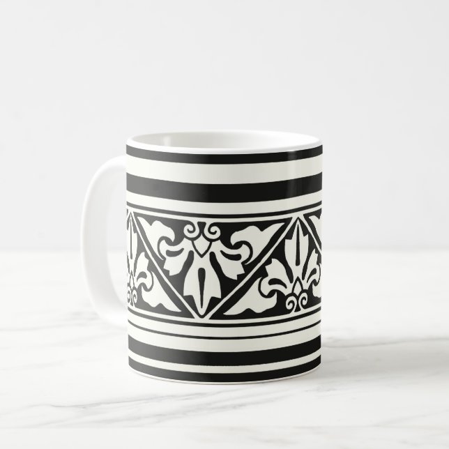 Schwarz und Elfenbeingotik: Wiederbelebung des Lea Kaffeetasse (Vorderseite Links)