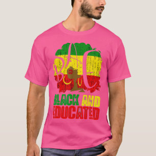 Schwarz und erzogen Melanin Afro T-Shirt