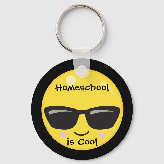 Schwarz und Gelb Homeschoor ist Cool Emoji Schlüsselanhänger (Vorderseite)