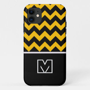 Schwarz und Gelb Zickzack Zigzag. Custom Monogram title_seo2