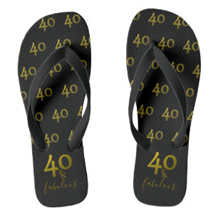 Schwarz und Gold 40 und fabelhaft Flip Flops