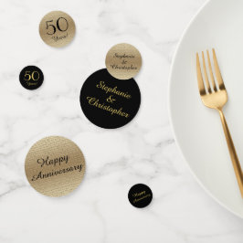 Schwarz und Gold 50 Jahre Jubiläum Tischdekoration Konfetti
