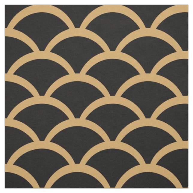 Schwarz und Gold Art Deco Muster Stoff (Muster)