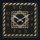 Schwarz und Gold Art Deco Quadratische Wanduhr<br><div class="desc">Großartiges Uhrendesign. Du wirst es wie andere Liebe bekommen. Sie können dieses Design auch für andere Produkte verwenden,  die Sie mögen,  oder Ihren Text anpassen und hinzufügen. Folgen Sie mir für mehr. Vielen Dank. Ich wünsche Ihnen einen schönen Tag.</div>
