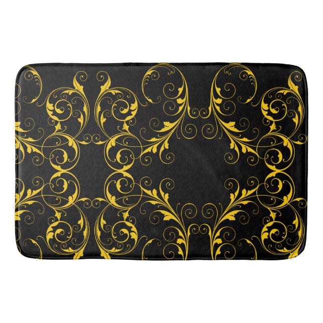 Schwarz und Gold Badematte (Vorderseite)