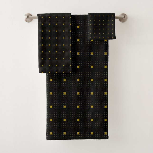 Schwarz und Gold Badetuch Set (Insitu)