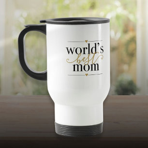 Schwarz und Gold Bester Mama der Welt Elegant Reisebecher