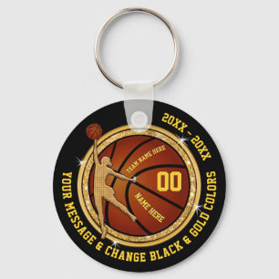 Schwarz und Gold billig Basketball Geschenke für M Schlüsselanhänger