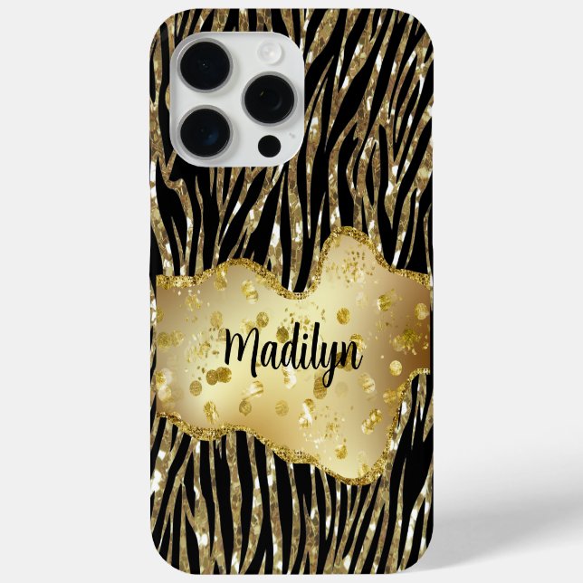 Schwarz und Gold Case-Mate iPhone Hülle (Rückseite)