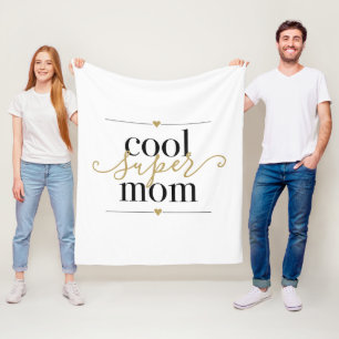 Schwarz und Gold Cool Super Mama Modern Elegant Fleecedecke