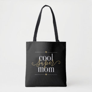 Schwarz und Gold Cool Super Mama Moderne Elegant Tasche