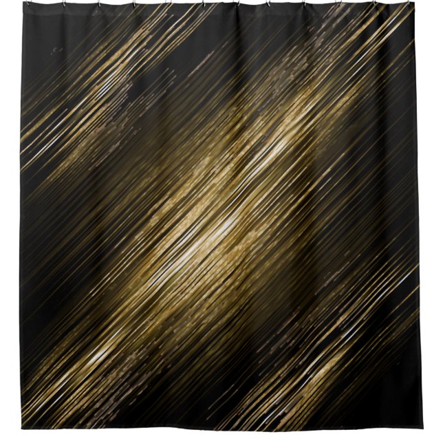 Schwarz und Gold Duschvorhang (Vorderseite)