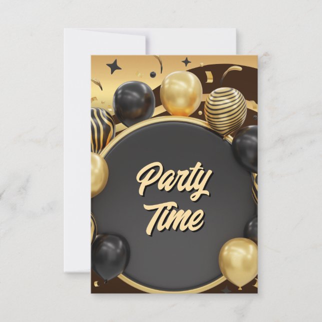 Schwarz und Gold Einladung (Vorderseite)