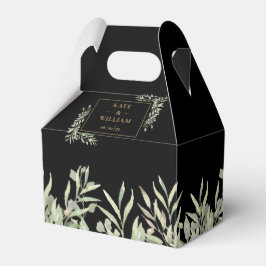 Schwarz und Gold Elegante Grüne Hochzeit Geschenkschachtel