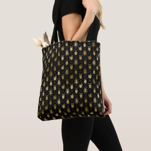 Schwarz und Gold Fantasy Dragon Raute Pattern Tasche