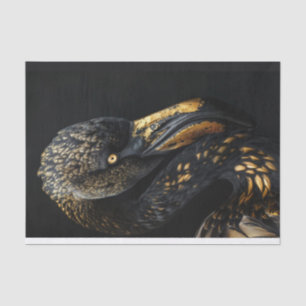 Schwarz und Gold Flamingo1 Seidenpapier