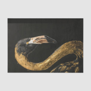 Schwarz und Gold Flamingo2 Seidenpapier