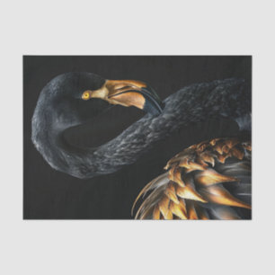 Schwarz und Gold Flamingo5 Seidenpapier