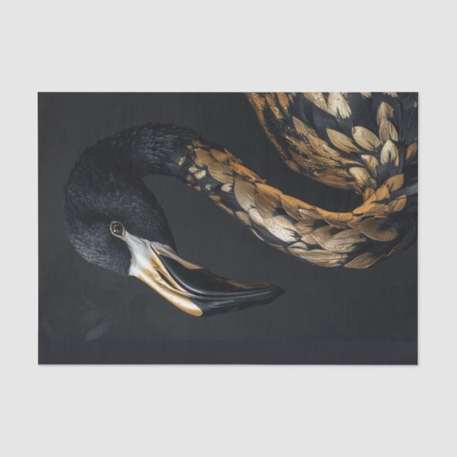 Schwarz und Gold Flamingo6 Seidenpapier (Vorderseite)