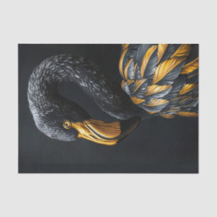 Schwarz und Gold Flamingo8 Seidenpapier