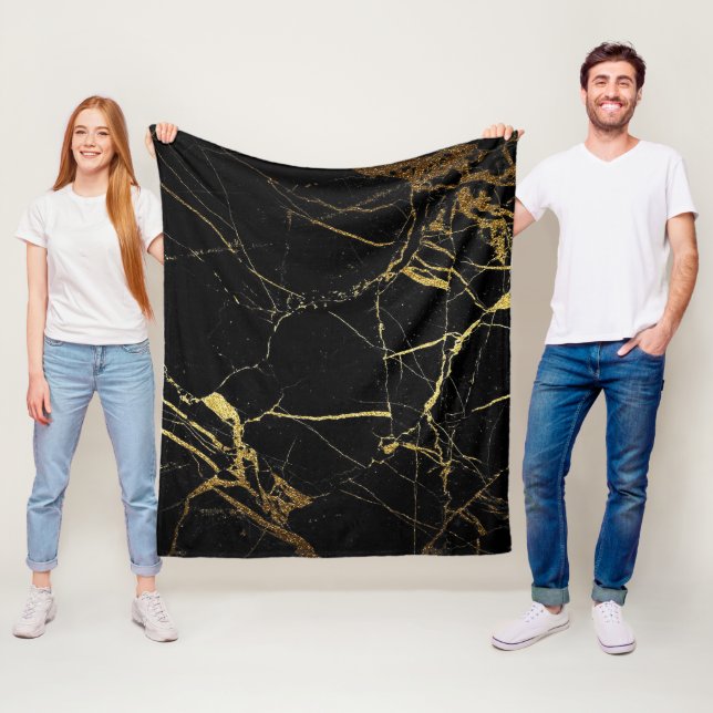 Schwarz und Gold Fleece Blanket (Beispiel)