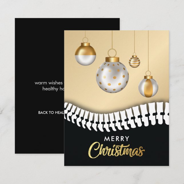 Schwarz und Gold Frohe Weihnachten Chiropraktik (Vorne/Hinten)