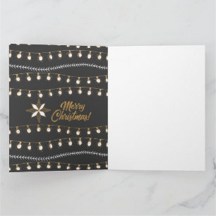 Schwarz und Gold Frohe Weihnachts-Jingle Bells Karte