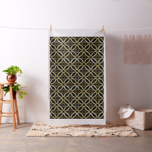 Schwarz und Gold funkeln geometrisches Muster Stoff