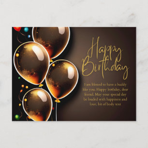 Schwarz und Gold Geburtstag Einladungspostkarte