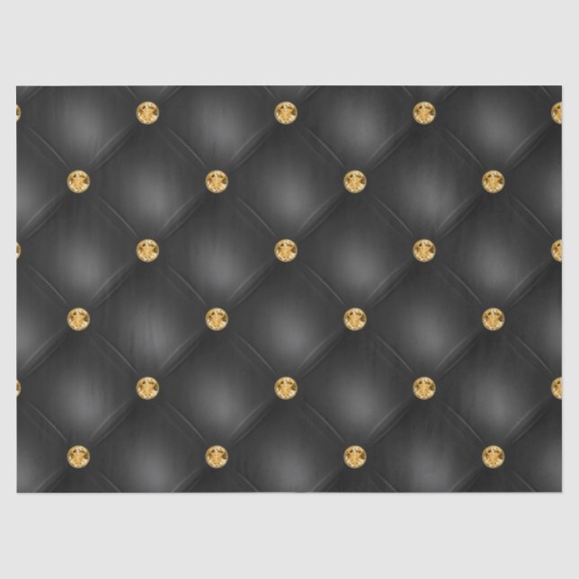 Schwarz und Gold gespuckt Seidenpapier (Vorderseite)
