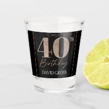 Schwarz und Gold Glitzer Nummer 40. Geburtstag