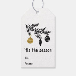 Schwarz und Gold in der Saison Kiefernbogen-Orname Geschenkanhänger