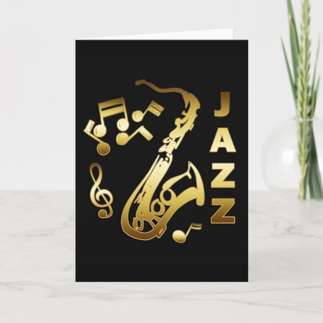 SCHWARZ UND GOLD JAZZ KARTE (Vorderseite)