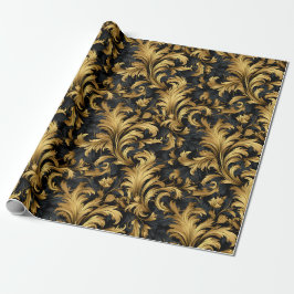 Schwarz und Gold Klasse Elegantes Muster Geschenkpapier