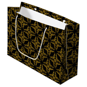 Schwarz und Gold-klassische Geschenktasche - Groß, Große Geschenktüte