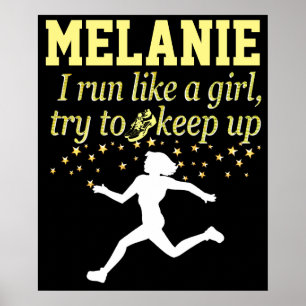 SCHWARZ UND GOLD LAUFEN WIE EIN MÄDCHEN PERSONALIS POSTER